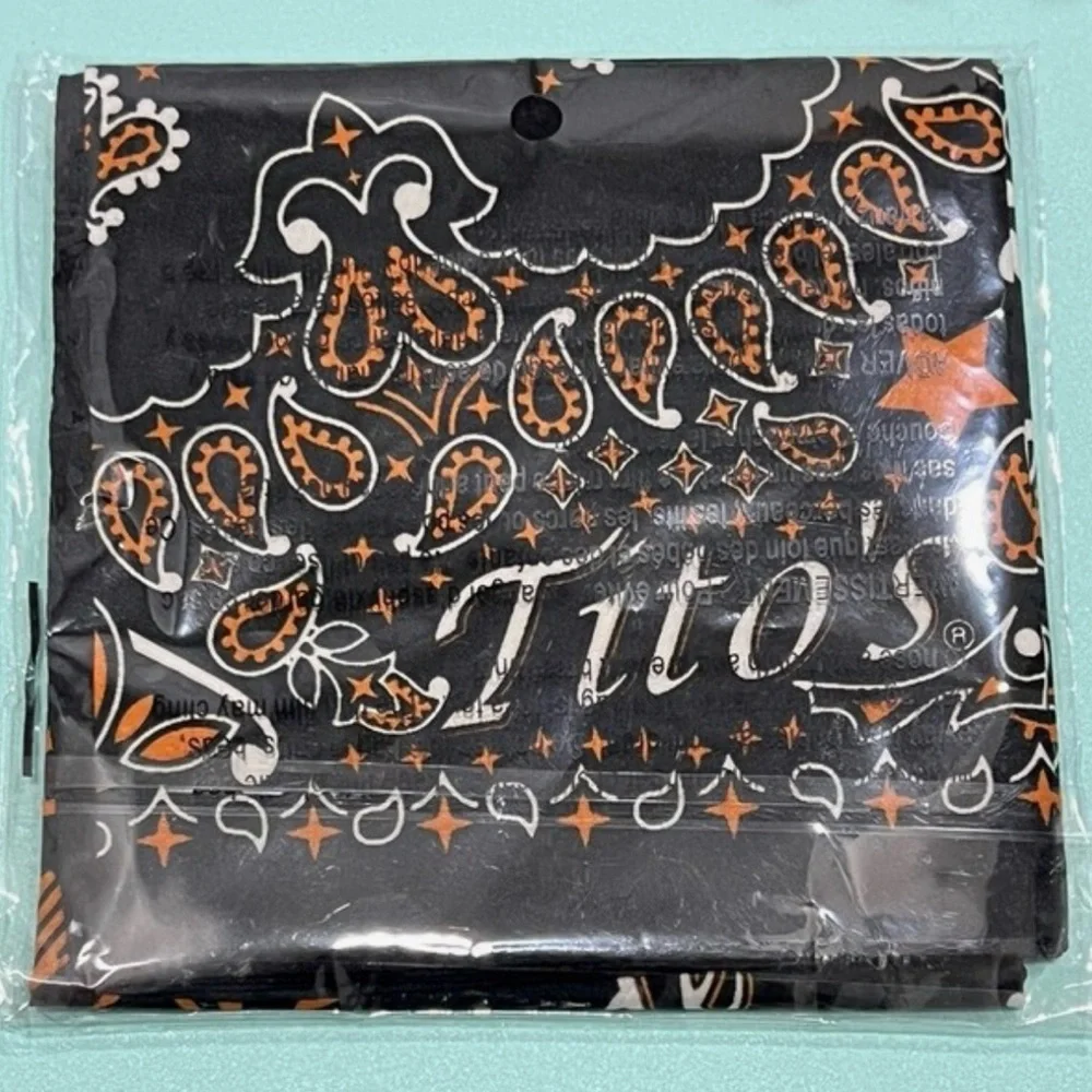 Tito's Black and Orange Bandana-Style Tapestry